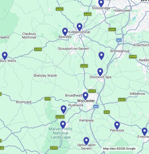 Worcestershire Covered Areas Google My Maps